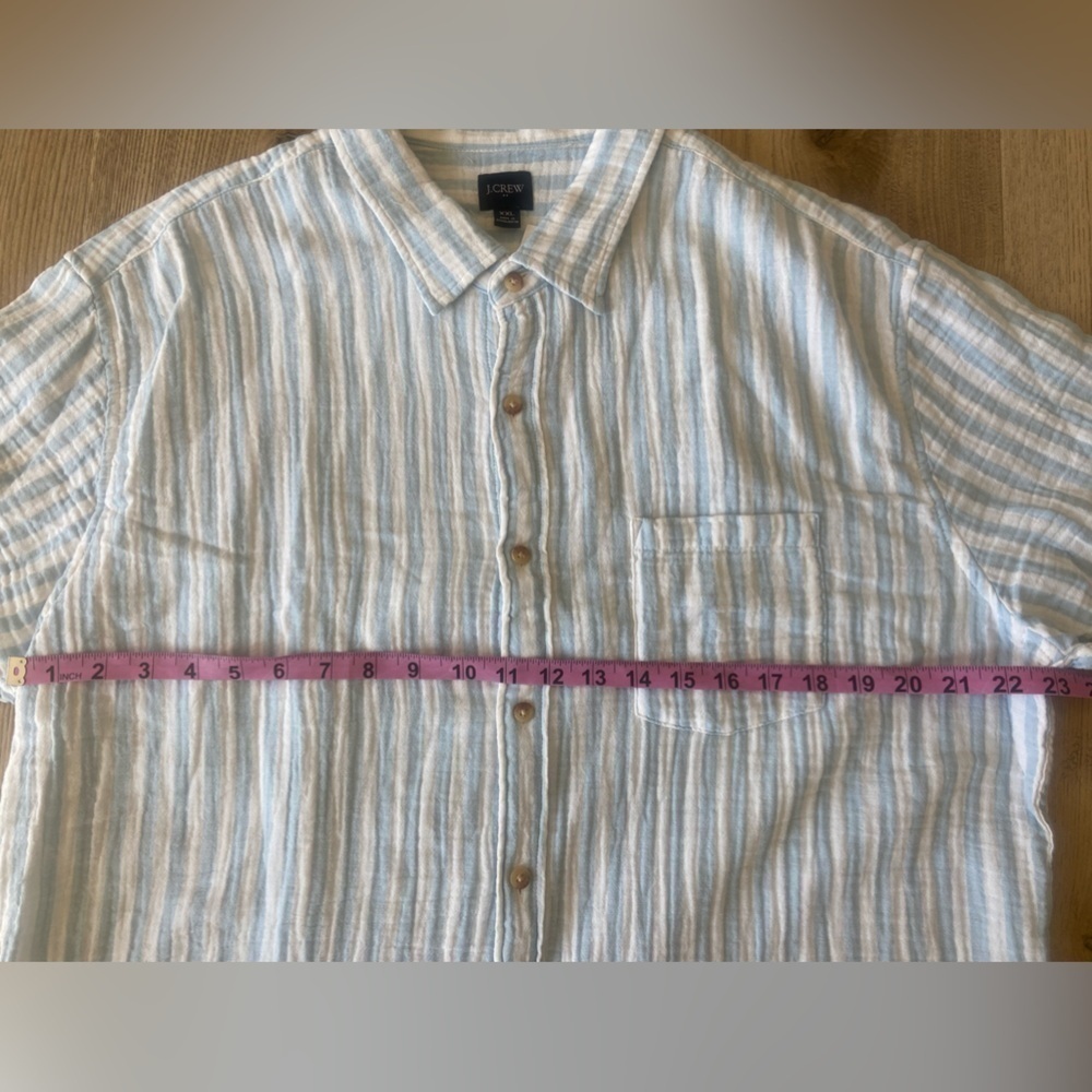 J. Crew Factory NWT Men’s Slim Short Sleeve 100% Cotton Gauze Shirt Size XXL - Picture 8 of 11